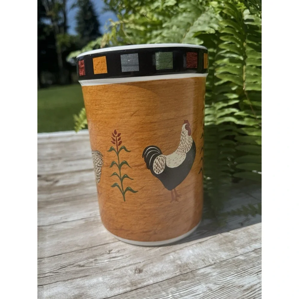 Warren Kimball Country Quartet By Sakura Rooster Chicken Utensil Holder 7